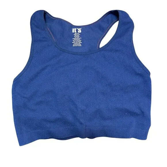 It's Blue Ribbed Sports Bra - L - Picture 2 of 6